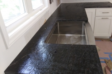 leathered titanium Granite kitchen