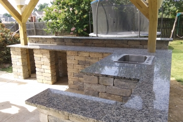 Green Caledonia Granite Outdoor Kitchens